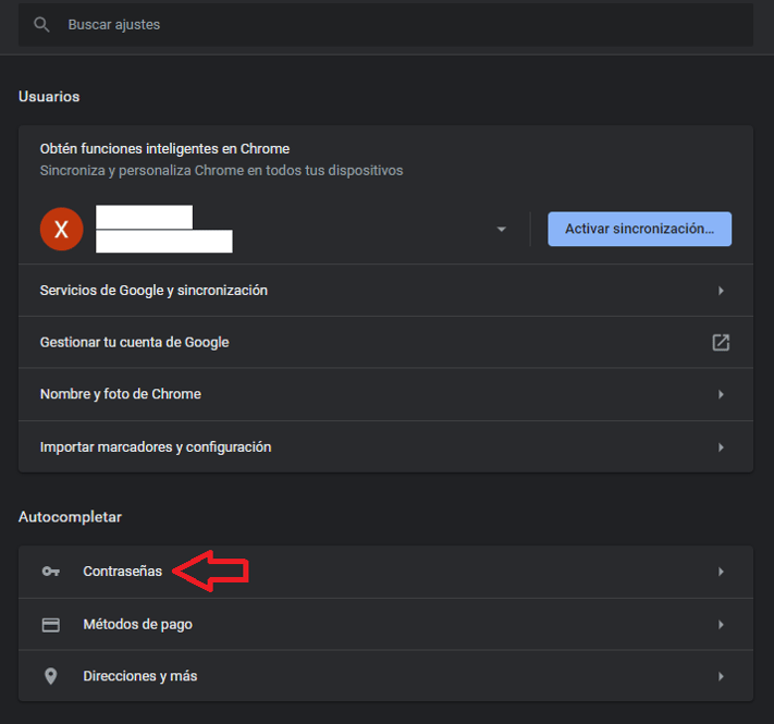 Contraseñas guardadas google chrome2